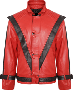 Micheal Jackson Mj Thriller Red and Black Real Leather Jacket Fashion Stylish