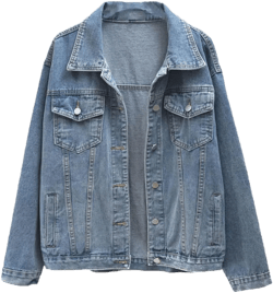 Women Oversize Denim Jacket Long Sleeve Turn-Down Collar Outerwear Loose Fashion Jean Coat