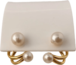 TWIN Freshwater Pearl Sterling Silver Stud earrings, double white Pearl earrings, Real Pearl Earrings, Cultured Pearl June Birthstone Gift