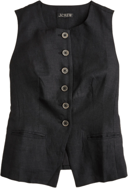 Cutaway vest top in linen