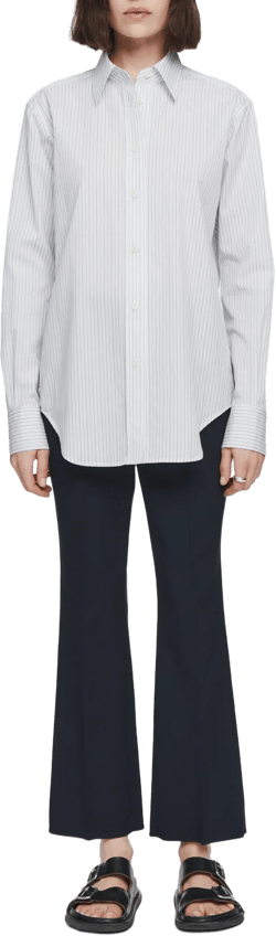 Striped Tunic Shirt in White / Blue / Brown Stripe