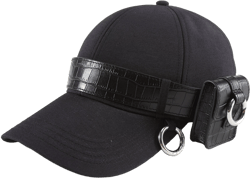 Mini Leather Bag Cap - Black