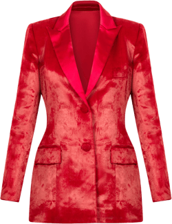 Red Faux Fur Blazer