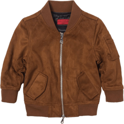 Devin Suede Bomber Jacket (Tan)-Unisex