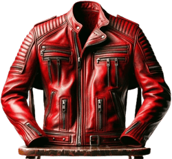 Men's Vibrant Red Genuine Lambskin Leather Biker Jacket - Vintage Real Motorcycle Jackets for Men