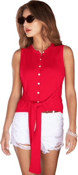 Playing with Fire Red Sweater Vest - S