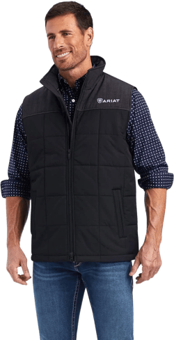 ARIAT Mens Cruis Insulated Vest Athletic Outerwear Casual Comfort Technology - Brown Large Black|phantom Heather