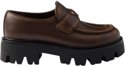 triangle-logo platform loafers