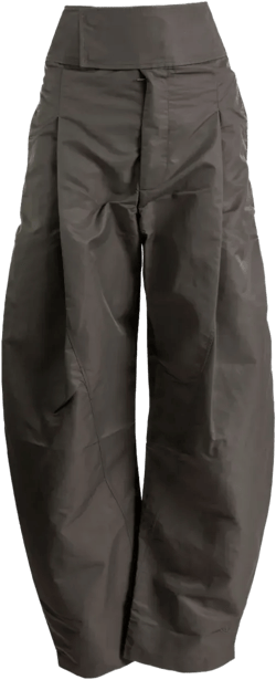 pleated high-waisted trousers