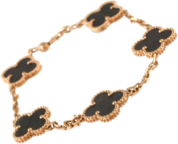 18K rose gold Alhambra obsidian bracelet