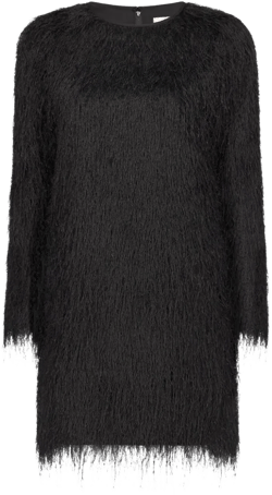 Tina fringed long-sleeve mini dress