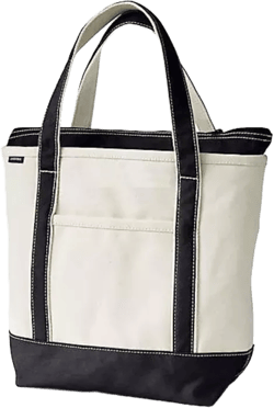 Medium Natural 5 Pocket Zip Top Canvas Tote Bag