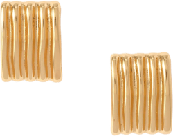 Gold Tone Statement Ridge Earrings