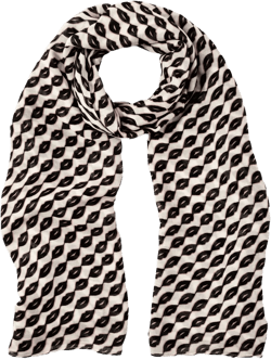 Navy Lip Print Lightweight Scarf