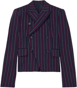 Boat Stripe Cropped Jacket in Navy/Red