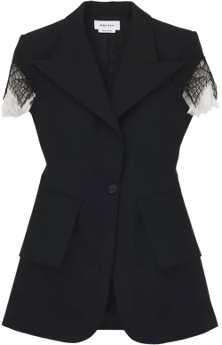 Cobweb Lace Sleeveless Jacket in Black