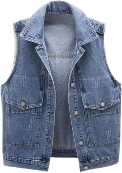 ORDOBO Women'S Denim Vest - Fashion Denim Waistcoat Women Spring Autumn Korean Style With Pocket Sleeveless Jacket Ca