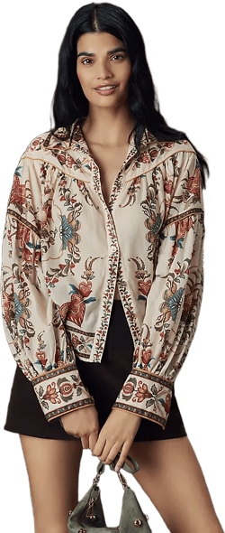 Farm Rio Majestic Hearts Cotton Blouse