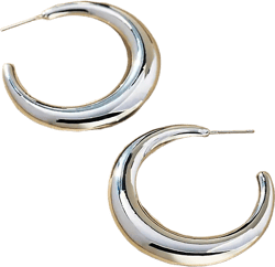 Moon Hoop Earrings