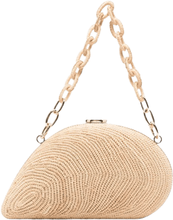 Bridget raffia chain clutch bag
