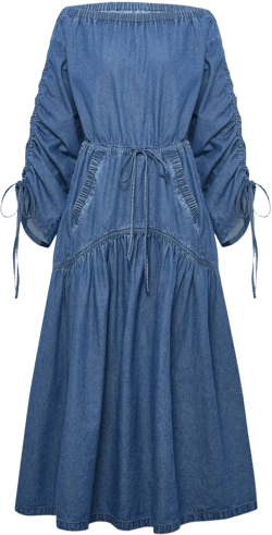 Diane Drawstring Dress in Tencel Denim