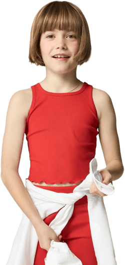 Girls' active tank top in stretchy rib