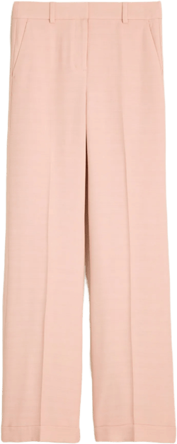 Cuffed wide-leg trouser in luster canvas