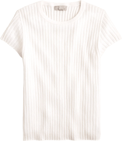New ribbed featherweight cashmere T-shirt
