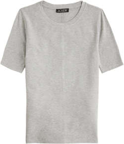 Refined rib elbow-sleeve T-shirt