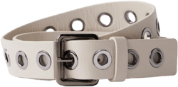 Beige Eyelet Leather Belt