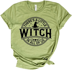 Simply Sage Market Women's A Little Witch In All Of Us Puff Print Short Sleeve Graphic Tee - XS - Light Green