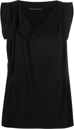 sleeveless V-neck blouse