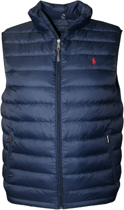 Polo Ralph Lauren Men's Down Pony Full Zip Active Vest, Navy, Large