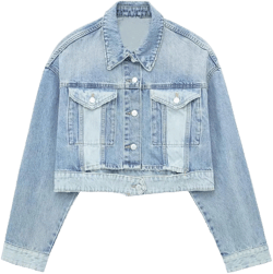 Bciopll Blue Denim Jacket Women Cropped Bomber Jacket Long Sleeve Oversize Jackets For Women Streetwear Coats