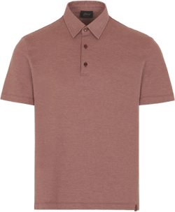 Pink cotton piqué polo
