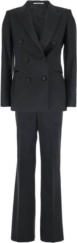 double-breasted peak-lapel suit
