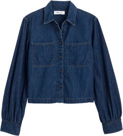 Denim Patch Pocket Button-Up Top