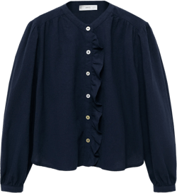 Ruffle cotton blouse