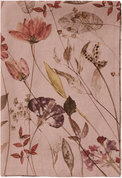 Cotton linen tablecloth with coloured flowers