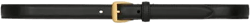 trapezoid thin belt in smooth leather