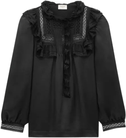 prairie blouse in silk satin