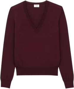 V-neck sweater in wool
