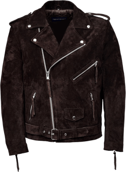 New Men's Brando Brown Suede Men's Classic Motorcycle Biker Real Leather Jacket