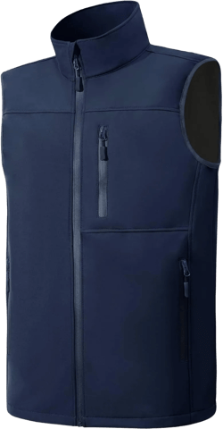 Mens Windproof Golf Vest Outerwear Fleece Lined Softshell Sleeveless Lightweight Jacket X-Large Navy Blue