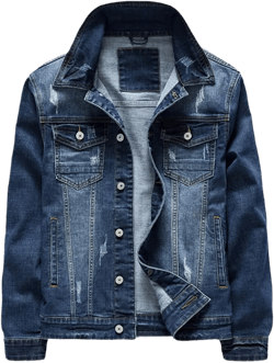 Men's Vintage Blue Denim Jacket Spring And Autumn Stretch Cotton Casual Jeans Coat Male Clothes