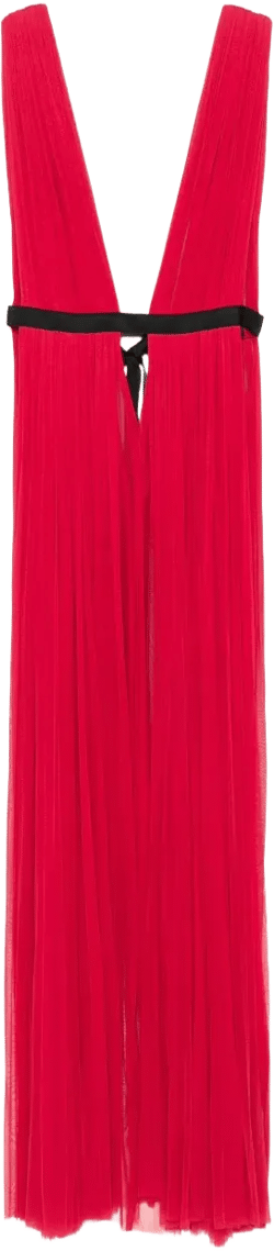Santorini pleated V-neck maxi dress