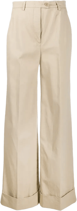 flared leg high-waisted trousers