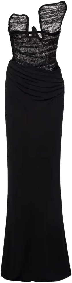 Salacia lace-panelled maxi gown