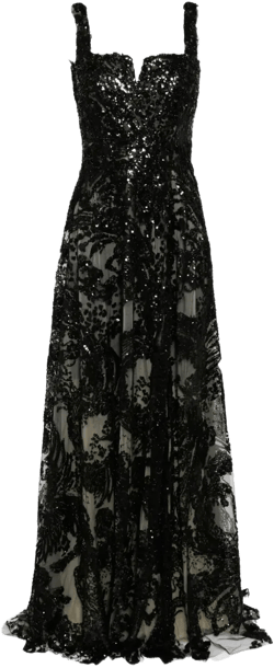 sequin-embroidered dress