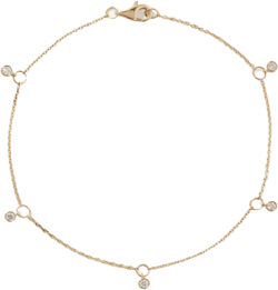 14K Gold Diamond Bezel Drop Bracelet